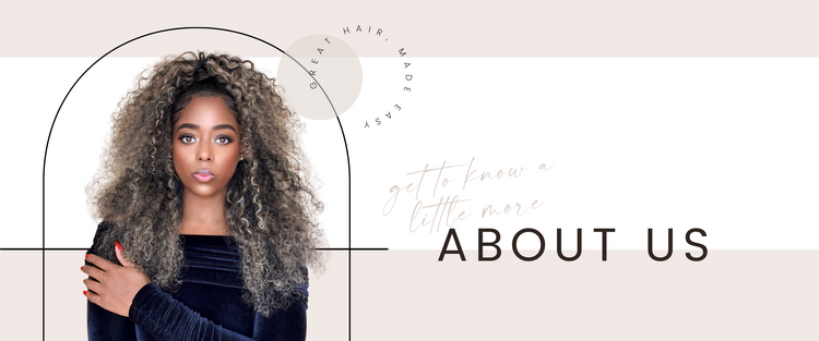 About us for tapes by TJ. Black girl wearing natural curly tape-in hair extensions 